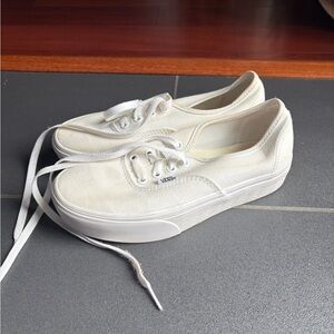 Vans Authentic Platform True White Canvas Sneakers Women’s 6.5